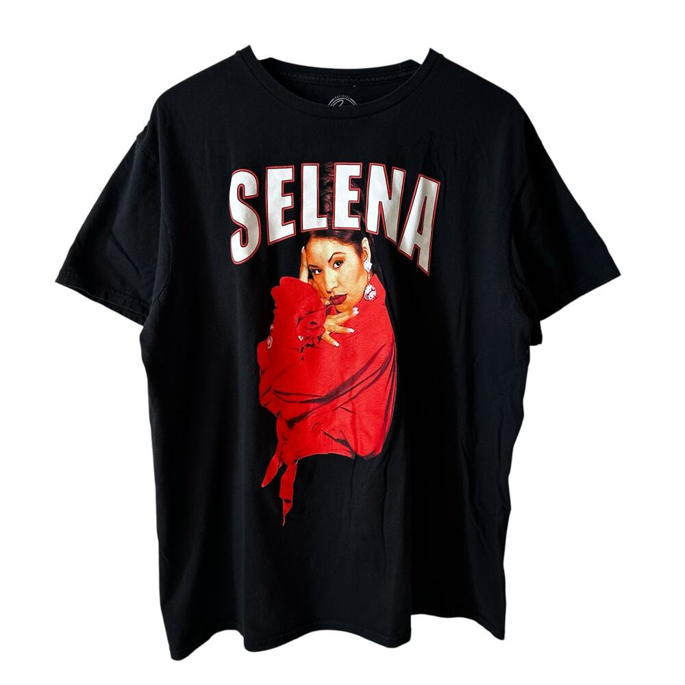 Official Selena Merchandise Red Jacket Graphic Short Sleeve TShirt Black Size XL